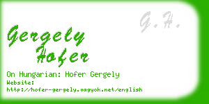 gergely hofer business card